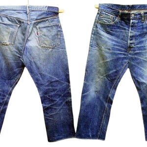 RARE Levi’s 501XX BIG E Vintage 50s/60s USA-Made W34 – Oni Hige Redline Selvedge Hidden Rivets – Rare Collector’s Jeans – Repaired & Worn-In