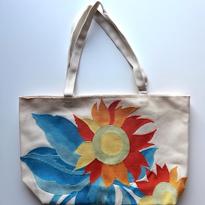 Vintage Japanese Obi Tote Bag Sunflower Embroidered Kimono Textile Remake Handcrafted Upcycled Fashion Tote Sustainable Statement Accessory