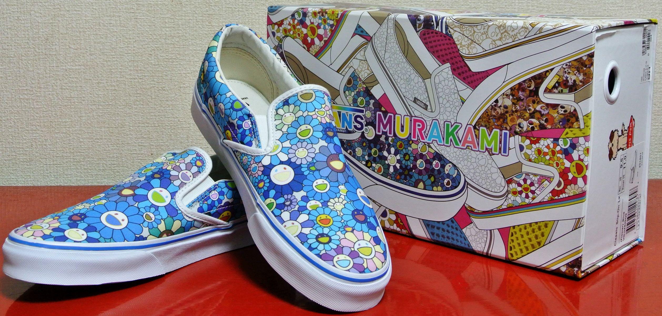 Takashi Murakami x Vans Flower Motif LX Low Slip On Sneaker Japan Vans Slip-On LX Takashi Murakami Yellow Skull White  main image 3