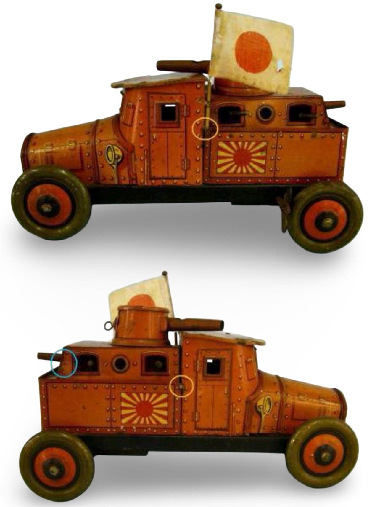 1930s PREWAR WWII WW2 Nomura Tin Armored Car | Wind-up & Battery