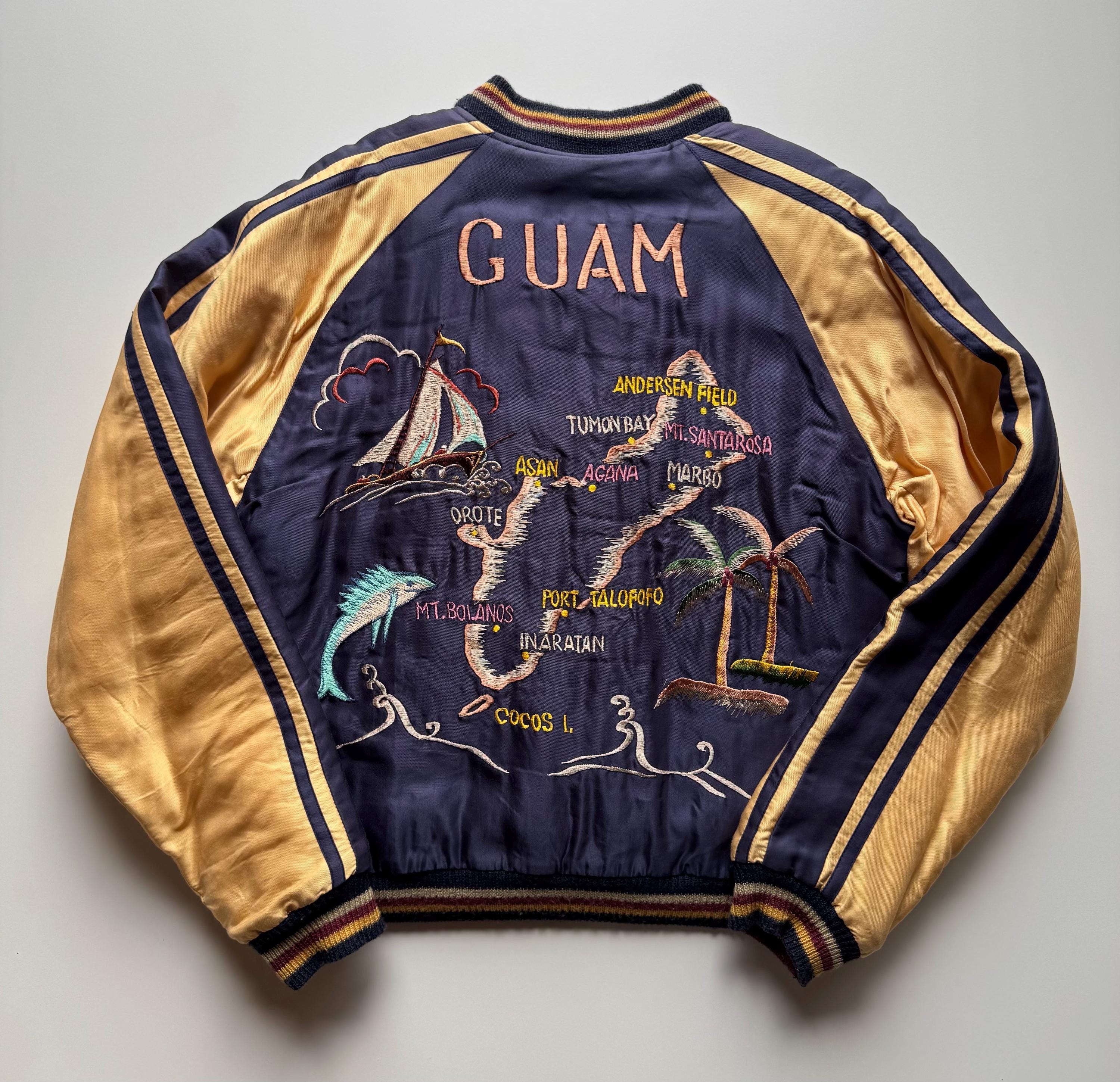 ヴィンテージ　刺繍ジャンパー GUAM U.S.A ヴィンテージ 刺繍ジャンパー GUAM U.S.A - メルカリ