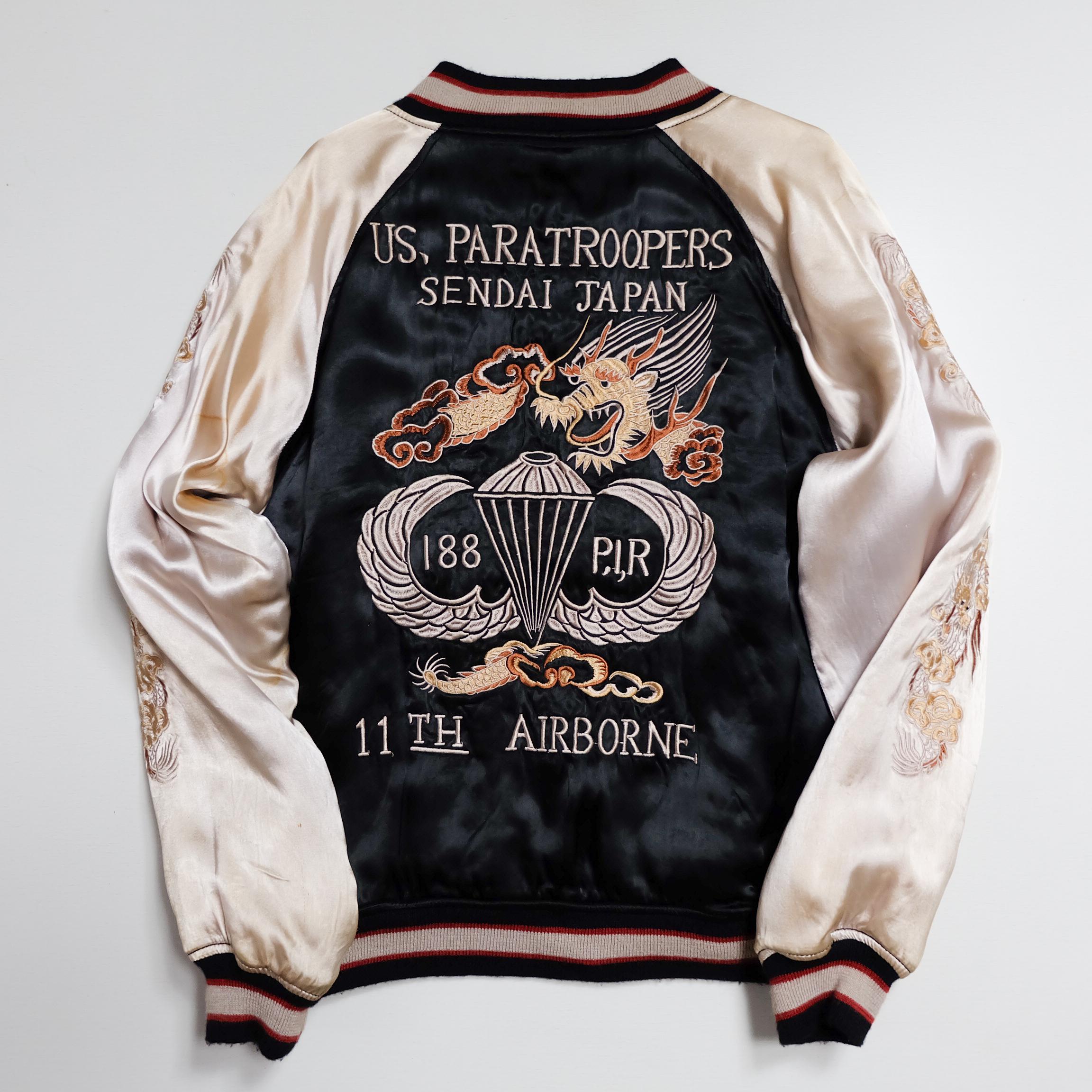 中田商店　スカジャン　US. PARATROOPERS SENDAI JAPAN 90年代 中田商店 US.PARATROOPERS SENDAI スカジャン L