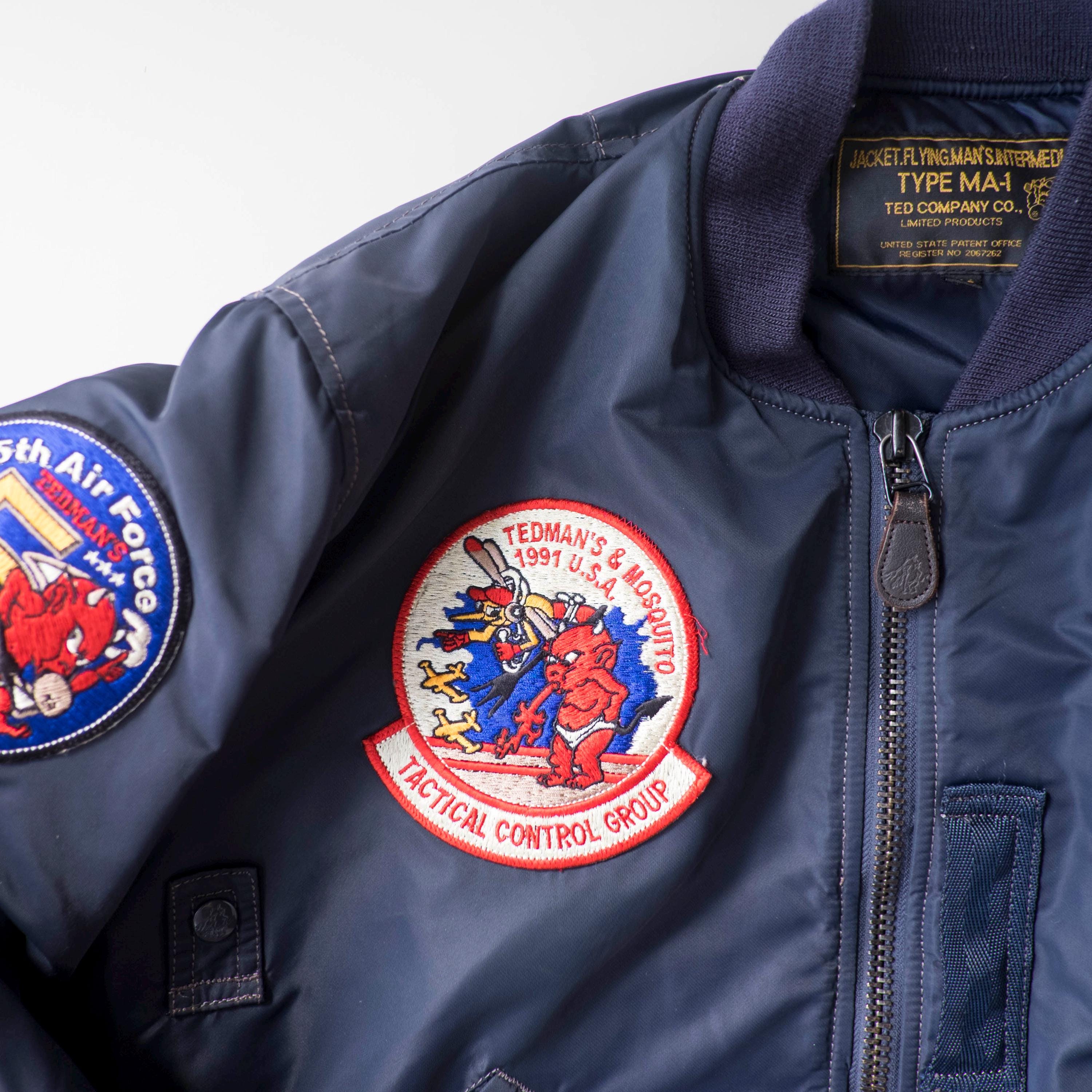 Tedman Ted Company Military Navy Blue MA-1 Bomber Jacket Lucky