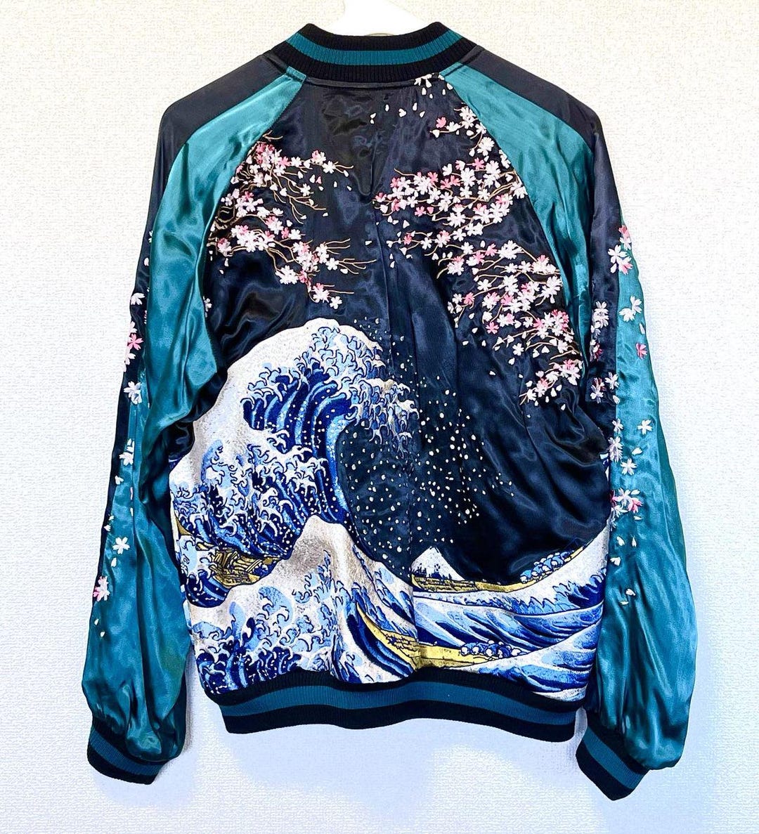 GORG Japanese Souvenir Jacket Katsushika Hokusai Ukiyoe Sakura