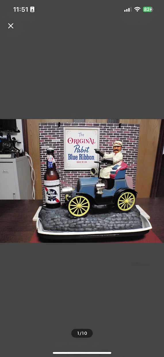 【超激レア】Pabst Blue Ribbon 吊り下げ照明 モーションサイン Vintage Original Lot Of 2 Pabst Blue Ribbon Beer Rotating