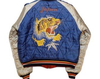 90s Houston Sukajan Japan Souvenir Jacket Dragon Embroidery - Etsy