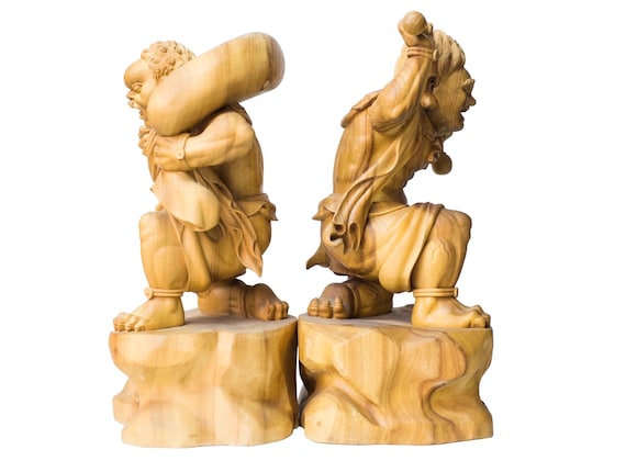 Large Stunning Pair of Japanese Nio Agyo Ungyo Protector Guardian