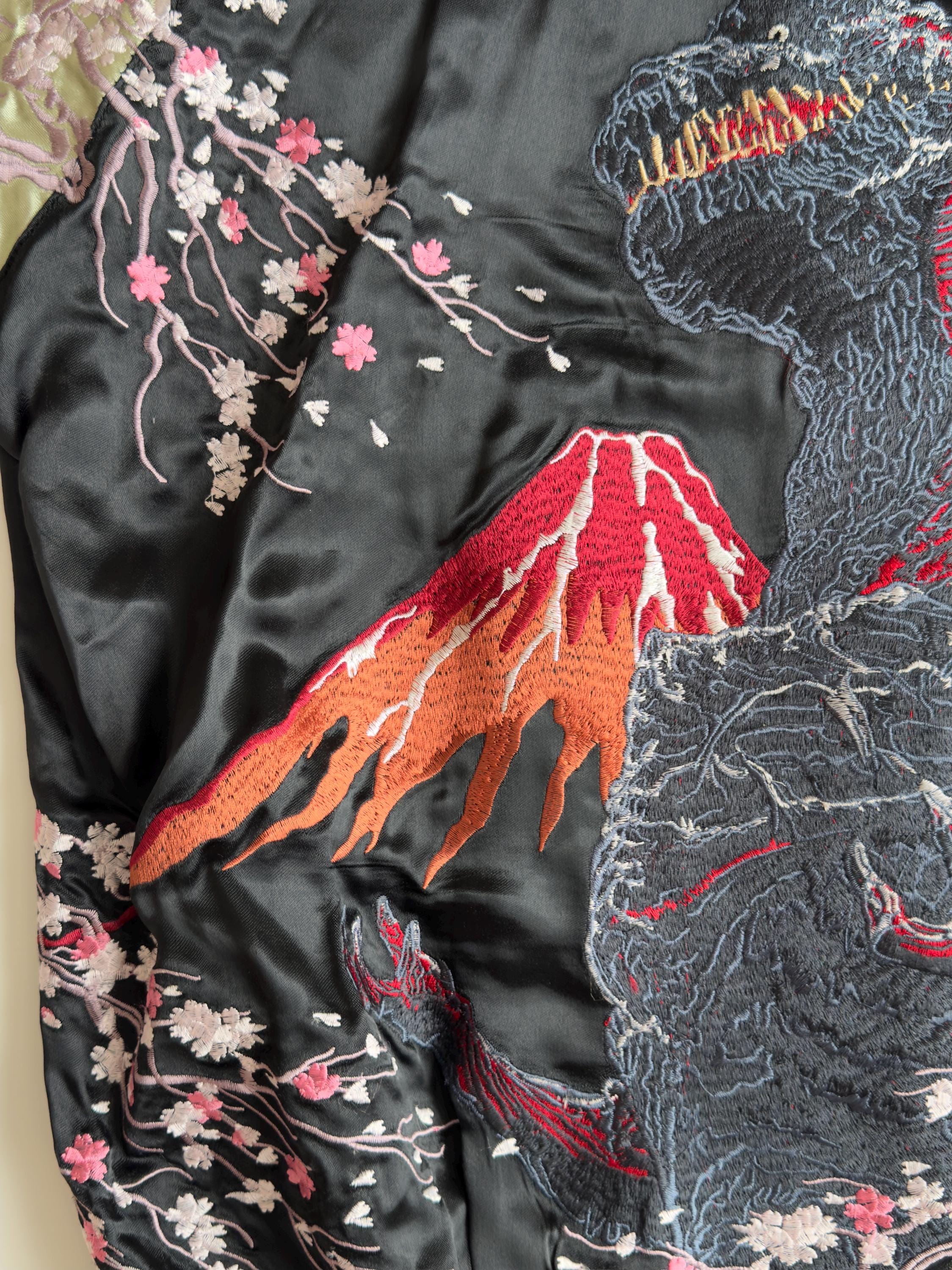BEAUTIFUL Shin Godzilla Sukajan Souvenir Jacket | Hokusai Mt Fuji