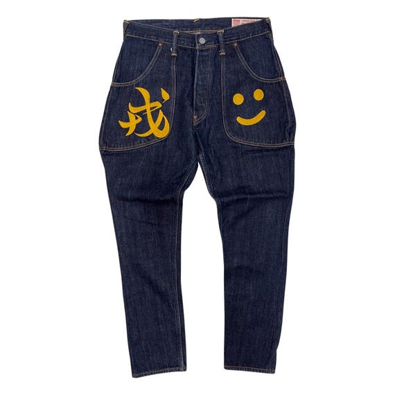 Vintage Evisu Yamane Genes Osaka Jeans Yellow Hand Painted Yellow