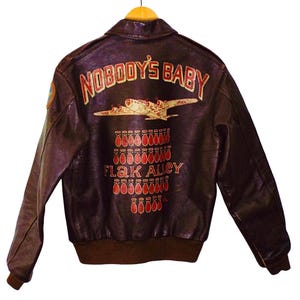 Zeldzaam authentiek SPEELGOED McCOY Type A-2 "NOBODY'S BABY" vintage militaire bomberpiloot leren blousonjas 40