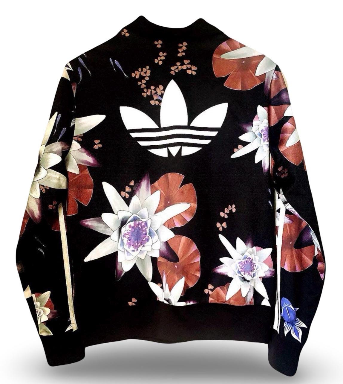 Adidas Flower Pullover Jacket Adidas Floral Rose Black Pull Over