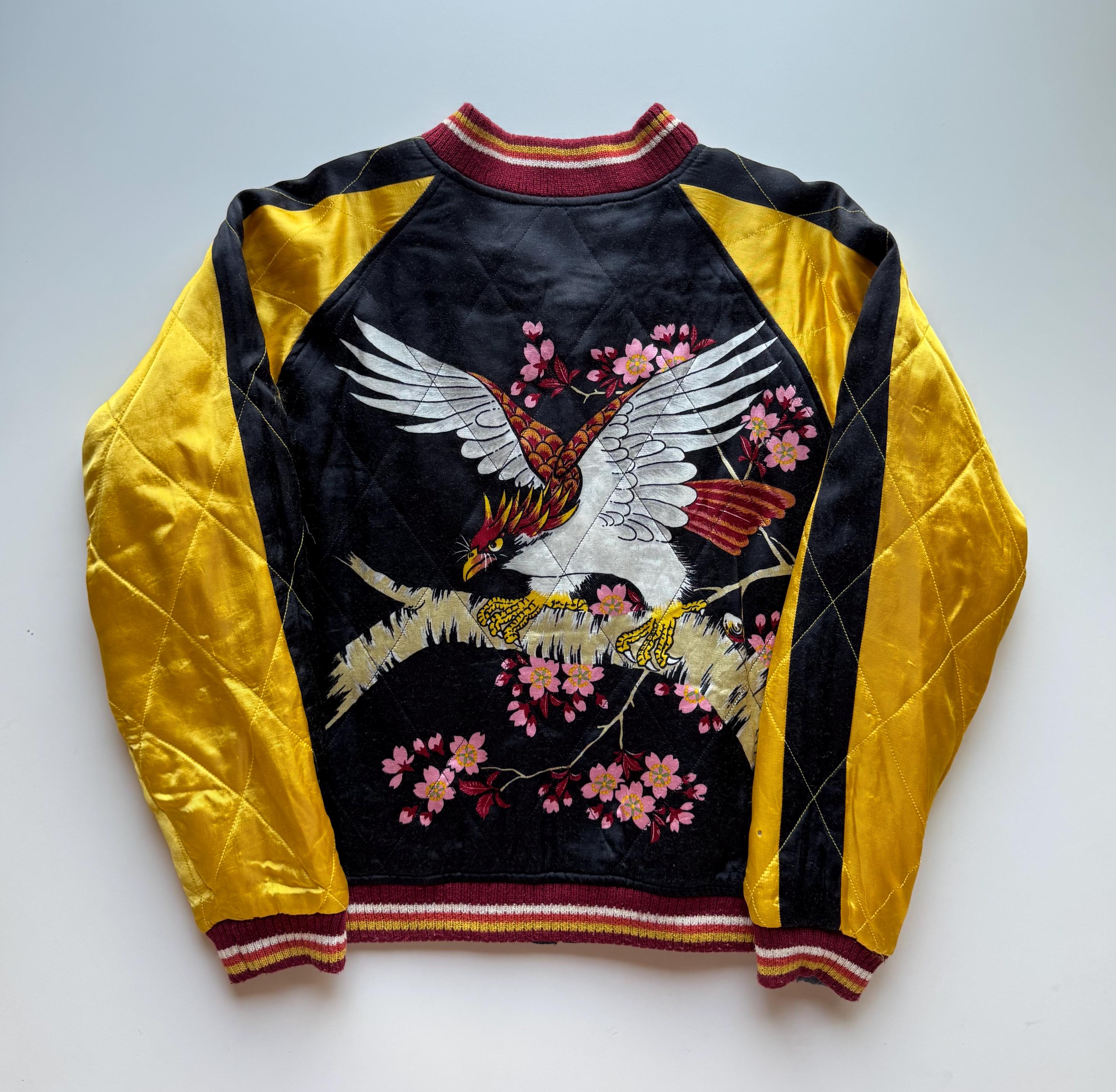 Vintage Warehouse Japan Yellow Blue Sukajan Jacket Reversible