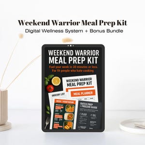 Kit de preparación de comidas para guerreros de fin de semana + Bono de cocina global / Omnívoro y vegetariano / Planificador de comidas editable y listas de compras - Descarga digital. #3