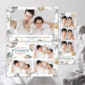 Space Astronaut Photobooth Template Outer Space Photo Booth Template Galaxy Birthday Overlay Planets and Stars Frame