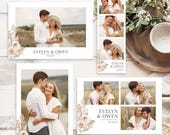 Bohemian Wedding Photobooth Template Boho Frame Editable Rustic Neutral Photo Booth Template Beige and White Photobooth 4x6 Strip Template
