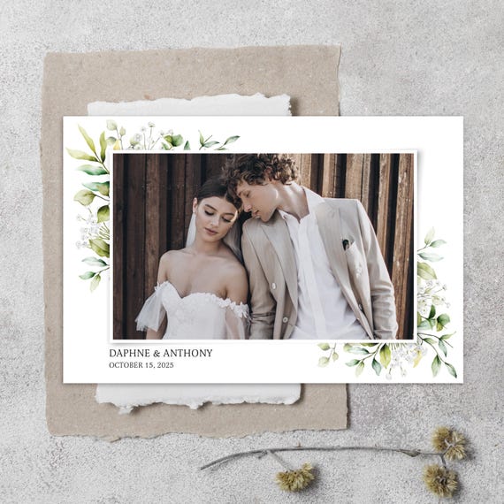 グリーンセージウェディングフォトブーステンプレート編集可能な