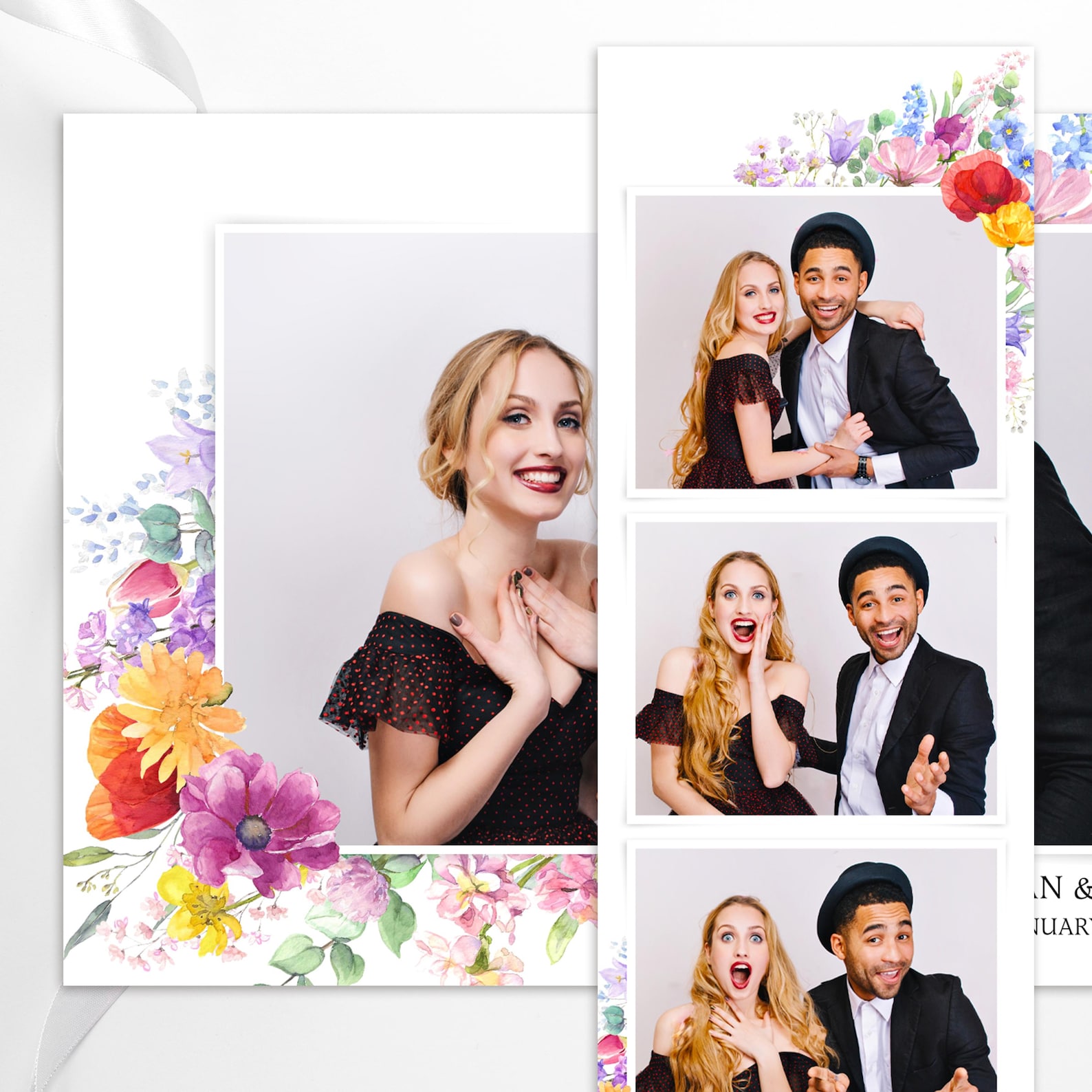 Photo Booth Topper Lush Wildflowers Photobooth Template Wedding Photo Booth Template ...