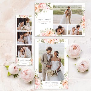 Floral Blush Photobooth Template Wedding Photo Booth Template Floral Pink Photo Template Overlay Engagement Photo Template Soft Pink Overlay