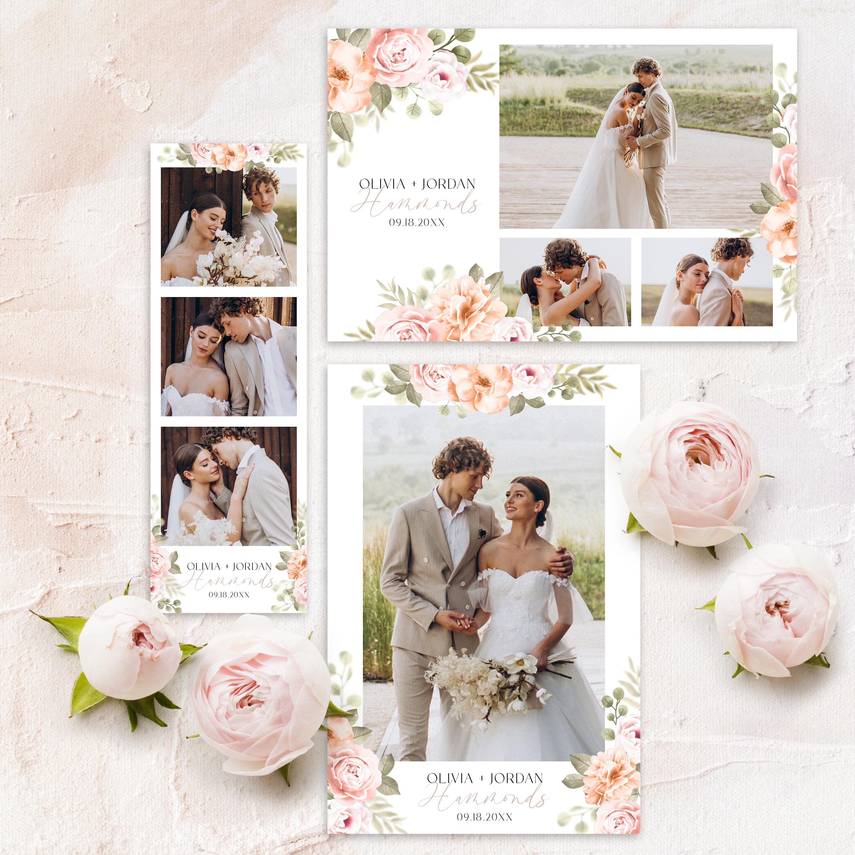 Pink Flower Photo Booth Template - Etsy