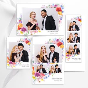 Lush Wildflowers Photobooth Template Wedding Photo Booth Template Floral Photobooth Pastel Flowers Frame Photobooth Template Wedding