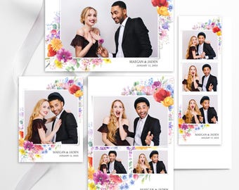 Lush Wildflowers Photobooth Template Wedding Photo Booth Template Floral Photobooth Pastel Flowers Frame Photobooth Template Wedding