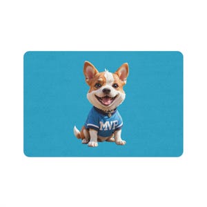 Cute Pet Food Mat for Dogs, Personalized Bowl Mat, Dog Lover Gift, Puppy Feeding Mat, Pet Accessories