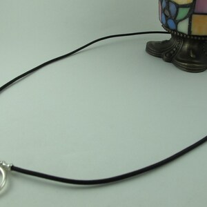 Glasses Holder/Keeper Necklace, Sterling Silver Loop, Clasp, Crimps, on Greek Leather Cord, Black 23 in. image 4