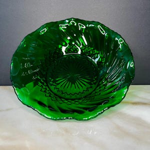 Forest Green Anchor Hocking Bowl