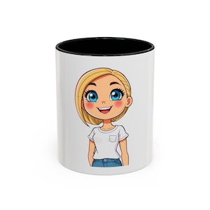Charming Cartoon Character Coffee Mug - Personalized Gift, Cute Drinkware, Fun Kitchen Decor, Ideal for Birthdays, Holidays