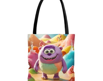 Whimsical Character Tote Bag - Fun Reusable Shopping Bag, Cute Gift for Kids, Eco-Friendly, Colorful Grocery Bag, Cartoon Lover's Accessory