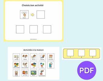 Visual aid for choosing activities for children with autism spectrum disorder (ASD) – Visual routine for home and school – Pictograms for arts and crafts activities – Printable PDF file