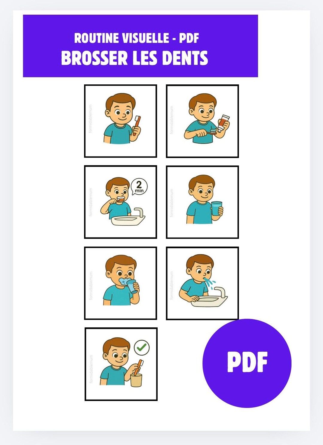 Visual Routine: Brushing Teeth - Support for Children With ASD and ADHD ...