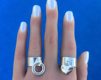 Bague Breloque 3 Rangs en Plaqué Argent 10 Microns au choix | UK