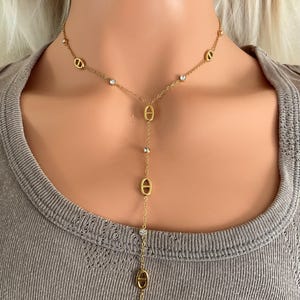 Thin stainless steel tie necklace