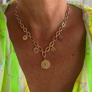 Gold-plated stainless steel charm necklace of your choice
