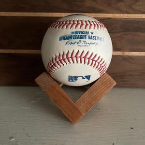 Cherry Wood Baseball Display Stand