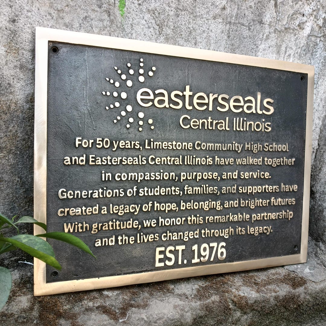 Custom Brass Comemorative Plaque - Engraved Dedication Sign for Alumni ...