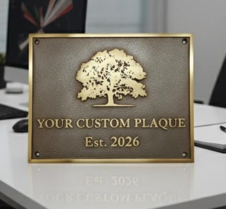 Rustic Bronze Sign Custom Cast Bronze Sign | Personalized Logo, Name & Date Plaque - Etsy