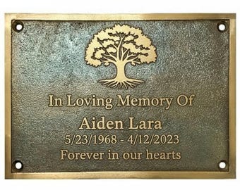 Placa Conmemorativa de Bronce Personalizada – Marcador de Tumba, Placa Exterior Resistente al Clima, Placa de Homenaje, Regalo Memorial