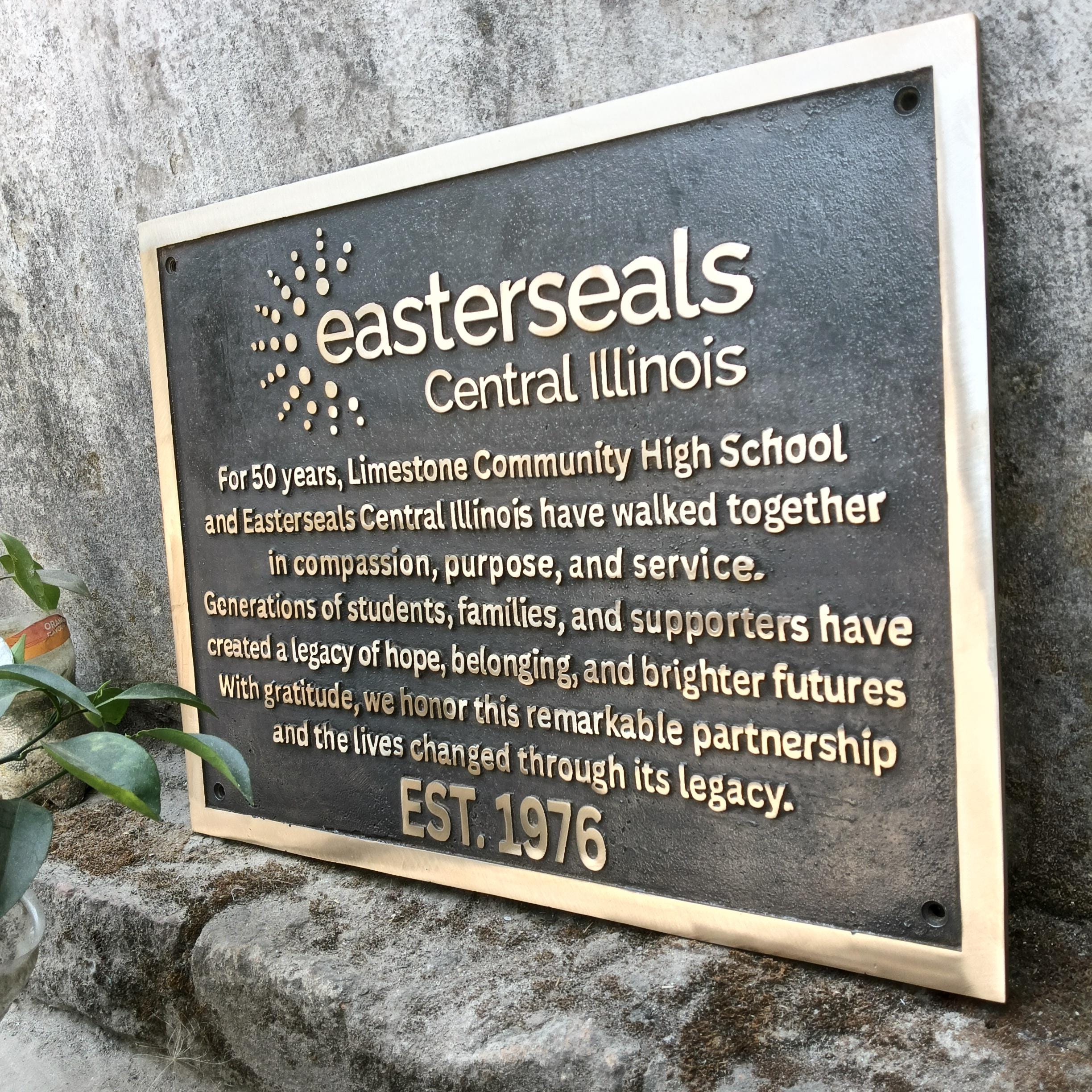 Custom Brass Comemorative Plaque - Engraved Dedication Sign for Alumni ...