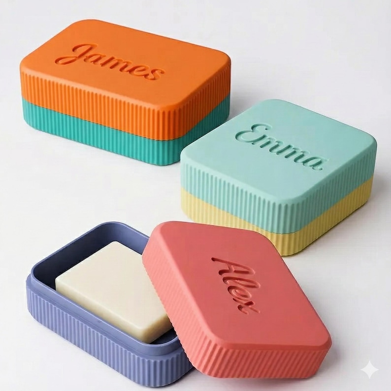 Travel Soap Holder with Drip Tray Durable, personalized gift On-the-Go van life holiday backpacking hiking trips soap box spring gift image 1