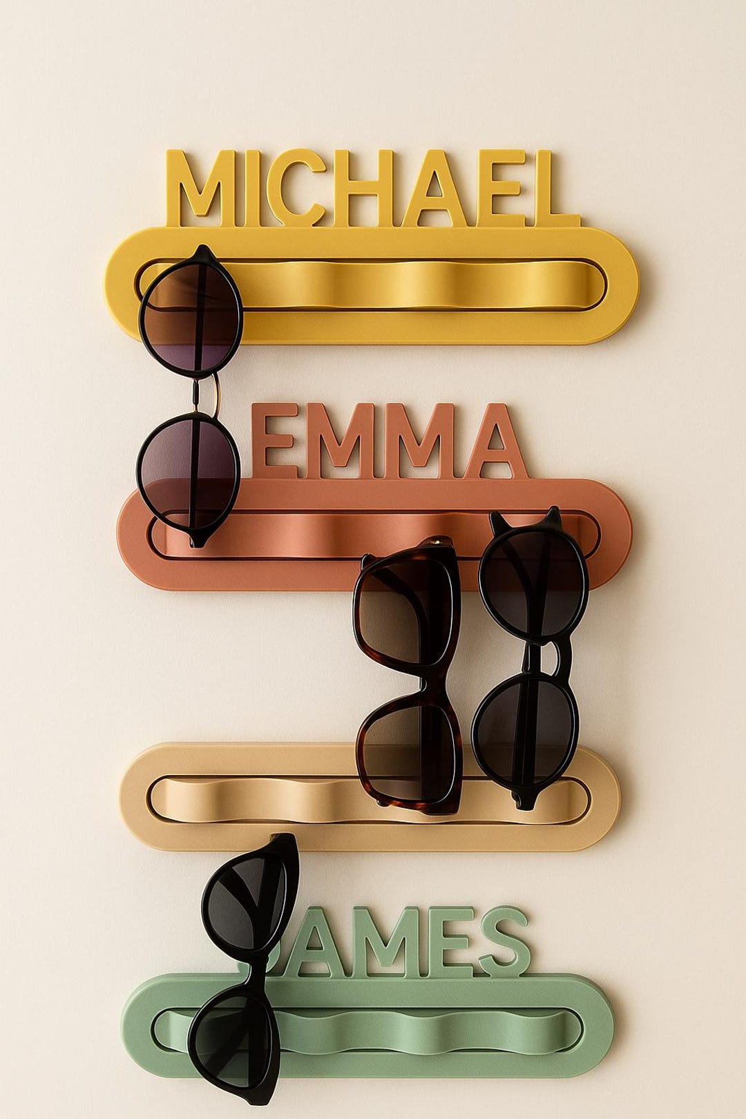 Custom Sunglasses Rack Personalised Sunglasses Holder Wall Rack Custom Name Glasses Organiser ...