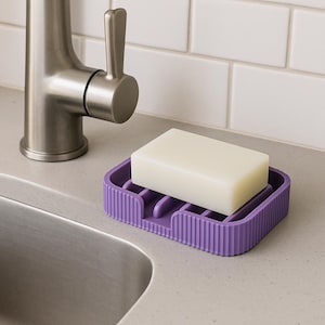 Modern Soap Dish with Drain | Non-Slip Bar Soap Holder | Minimalist Bathroom Accessory | Fast Drying Soap Tray Gift for Home bathroom tidy.