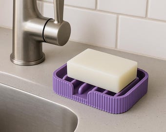 Minimalist  Soap Dish with Drain: Non-Slip Bathroom Accessory custom colours.