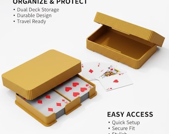 Estuche organizador de baraja de cartas para UNO, Rummy, Canasta y póquer Wingspan, caja de almacenamiento de dos barajas, noche de juegos familiares y noche de póquer.