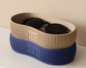 Stapelbaar brillenbakje, aangepaste naam en kleur herfstcadeau opbergetui, zonnebrilhouder, brillenopberger Brillenetui met zachte voering