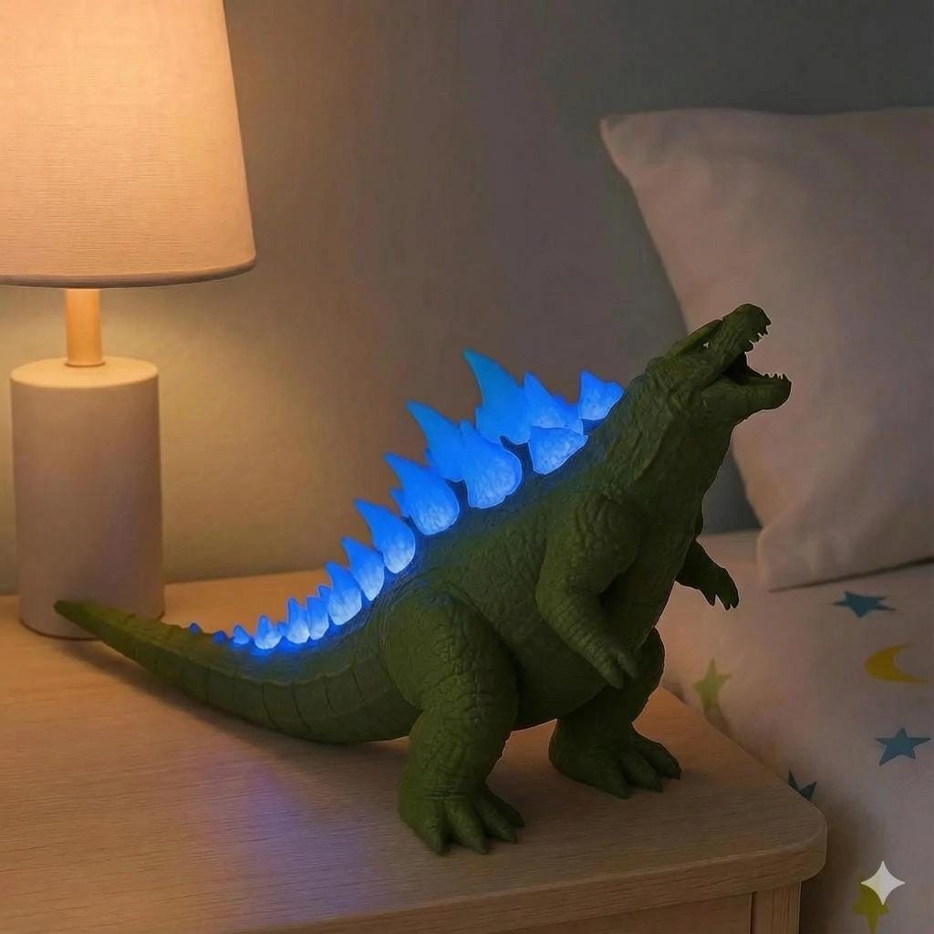 ゴジラ ナイトライト 3Dプリント 色が変わるLED怪獣ランプ リモコン