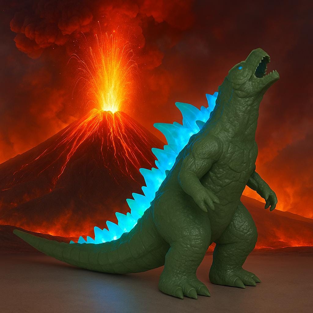 ゴジラ ナイトライト 3Dプリント 色が変わるLED怪獣ランプ リモコン
