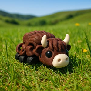 Hamish the Articulated Highland Cow Cute 3D Printed Fidget Toy Adorable Scottish Cow Gift sensory gift highland cow coo. Hamish