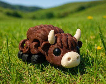 Articulated Highland Cow Fidget Toy: 3D Printed Scottish Gift fall gift fall style gift keychain